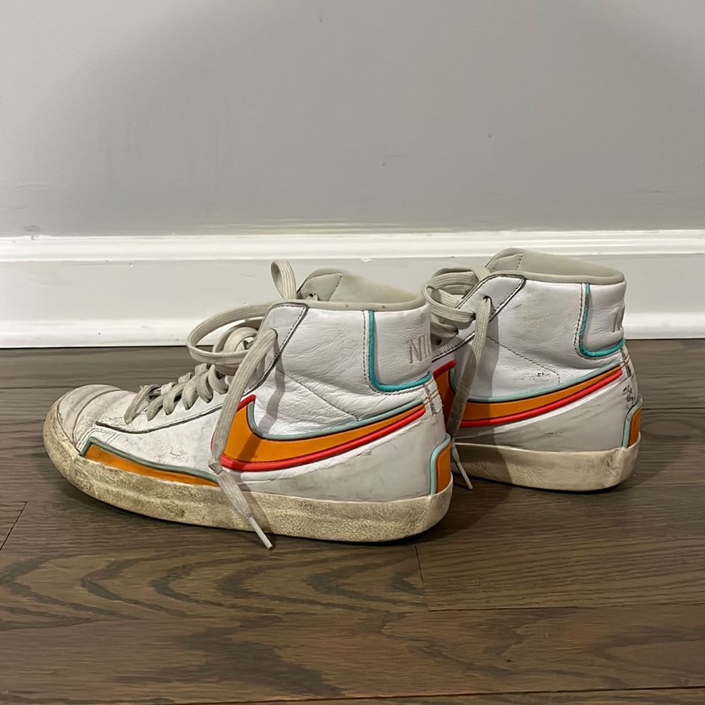 Worn orange and blue blazers